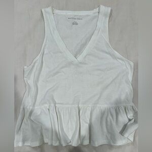 American Eagle Outfitters Cream V-Neck Tank Top